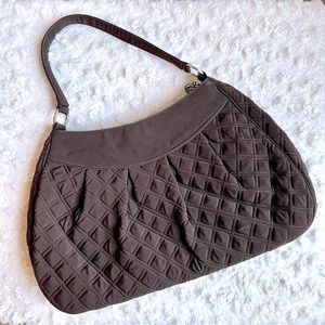 Vera Bradley EUC Chocolate Brown Solid Quilted Shoulder Bag